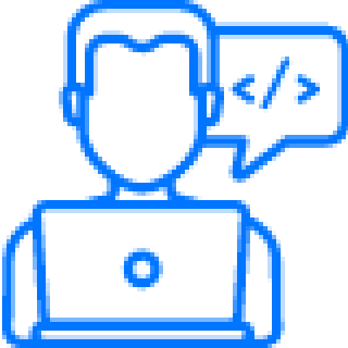 Ilustração 2d de uma pessoa em frente a um laptop, pensando em um projeto